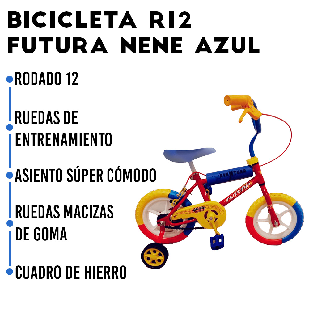 Bicicleta R12 Cross Infantil Nene Futura Color Azul