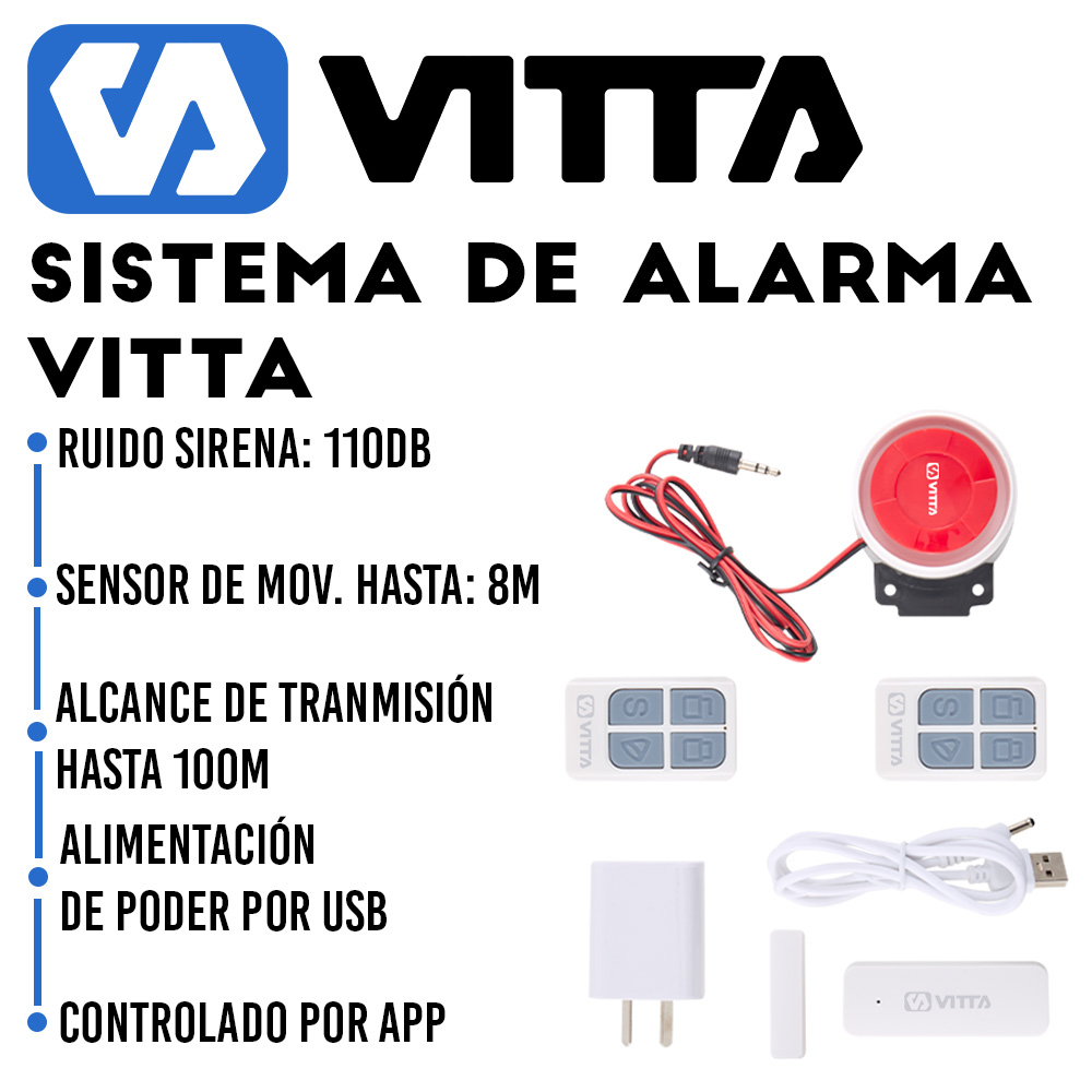 Kit De Alarma Domiciliaria Vitta VIT-ALAM001 WiFi Inalámbric