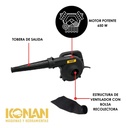 Sopladora Eléctrica Konan Kse500 500w Velocidad Variable Negro