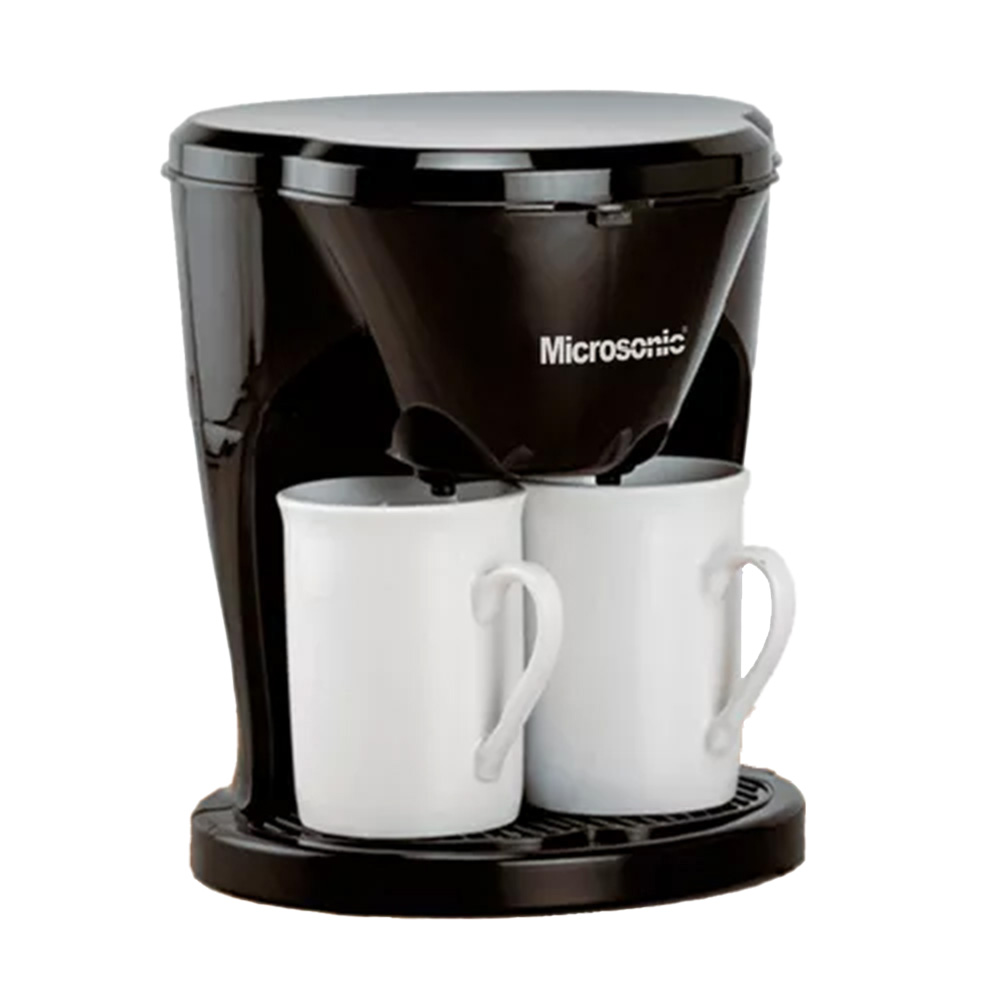 Cafetera Eléctrica Microsonic Doble Goteo 2 Tazas De Regalo