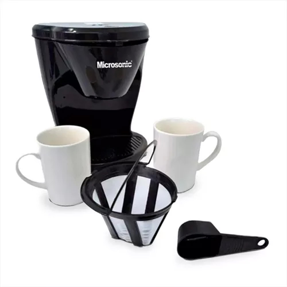 Cafetera Eléctrica Microsonic Doble Goteo 2 Tazas De Regalo