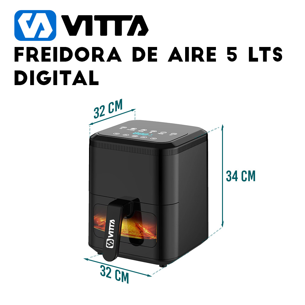 Freidora De Aire Vitta AFR-1401 Digital 1400W 5L 7 Funciones