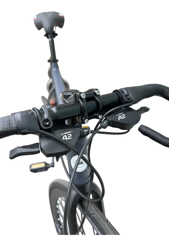 Bicicleta De Gravel R700c Fiat 500 Aluminio Rodado 28.5 Gris R28.5