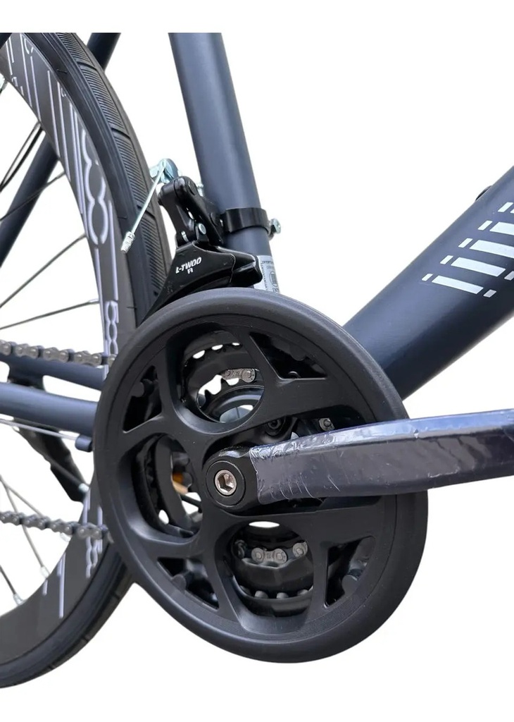 Bicicleta De Gravel R700c Fiat 500 Aluminio Rodado 28.5 Gris R28.5