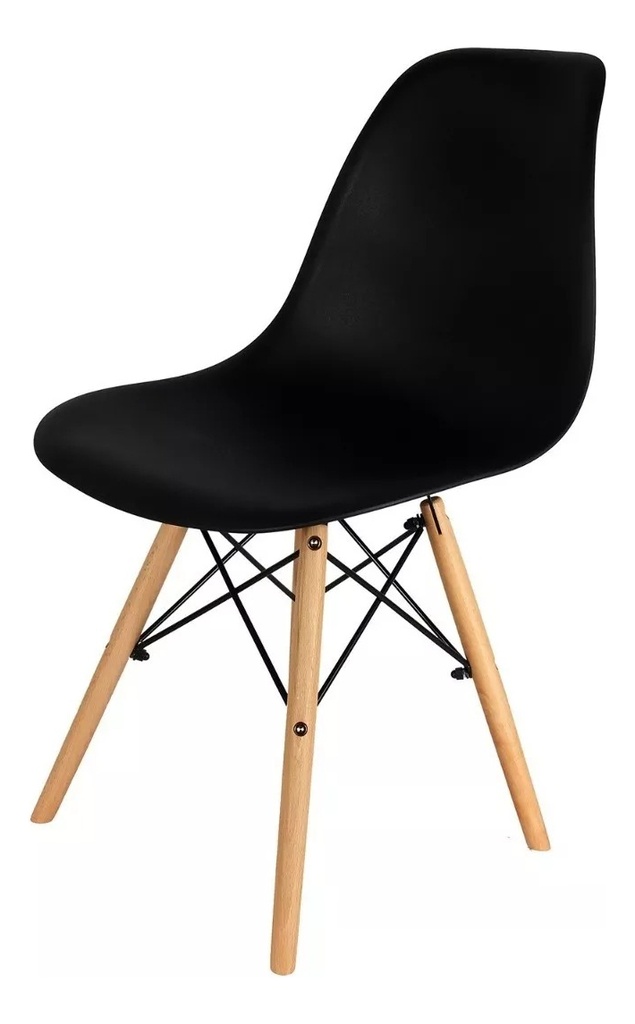 Silla Eames Diseño Moderno Patas Madera Cocina Comedor-3953