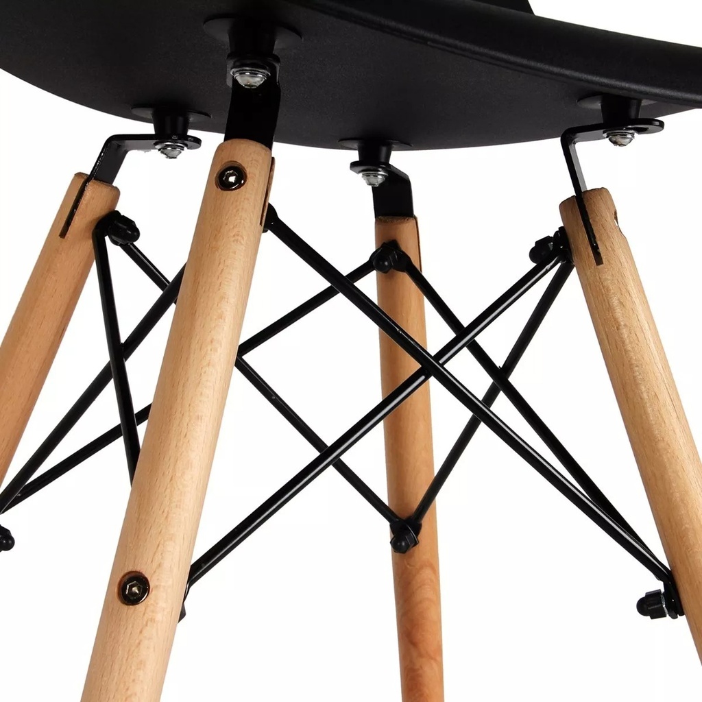 Silla Eames Diseño Moderno Patas Madera Cocina Comedor-3953
