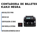 Contadora De Billetes Kanji KJ-CB01B 900 Billetes/Min Negra