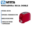 Tostadora Eléctrica Vitta 2 Panes 6 Niveles Tostado 800W