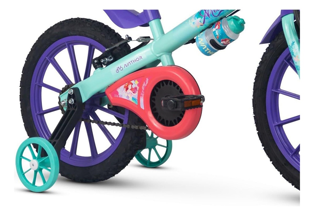 Bicicleta Infantil Nathor R16 Ariel Sirenita Canasto