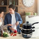 Bateria De Cocina 9 Piezas Midow Set Ollas Sarten Wok Teflon Negro