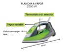 Plancha Westinghouse A Vapor 2200w Ceramica Wh-pl2203 Color Verde