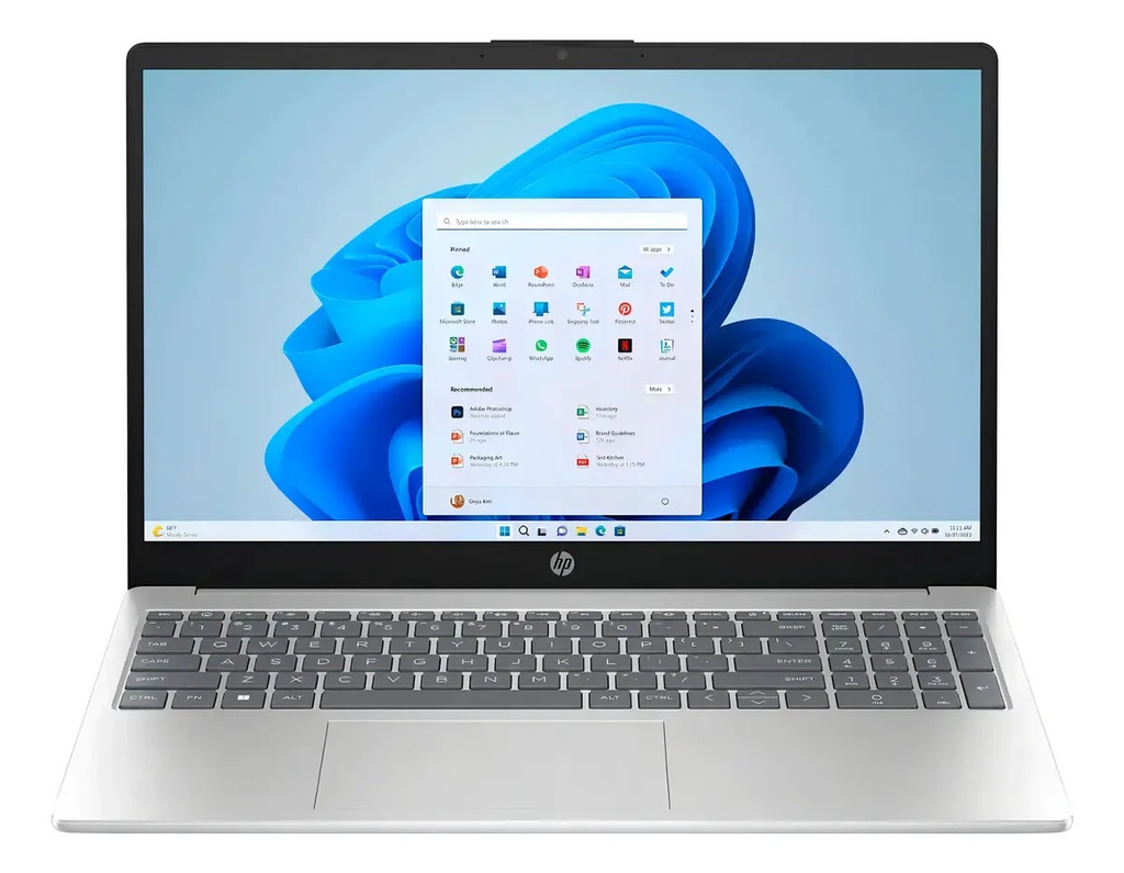 Notebook Hp 15.6  Intel I5 1235u 8gb Ram 512gb Ssd - Touchscreen - Natural Silver Plateado