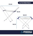 Tender Horizontal De Aluminio Aletas Plegables 173cm Midow Plateado