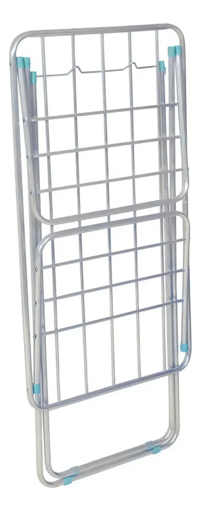 Tender De Piso Para Ropa Mor 006046 De Aluminio Con Alas Plateado