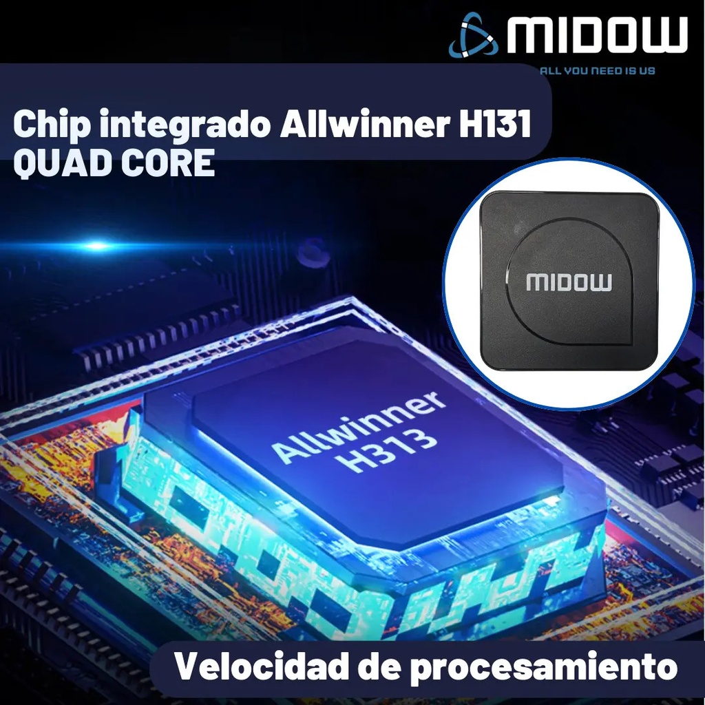 Tv Box Smart 4k Android Midow Wifi Ethernet Convertidor Negro Estándar