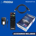 Tv Box Smart 4k Android Midow Wifi Ethernet Convertidor Negro Estándar