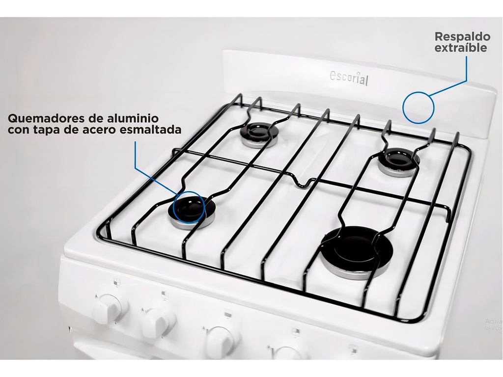 Cocina Escorial Candor Gas Envasado Con Puerta Con Visor Color Blanco
