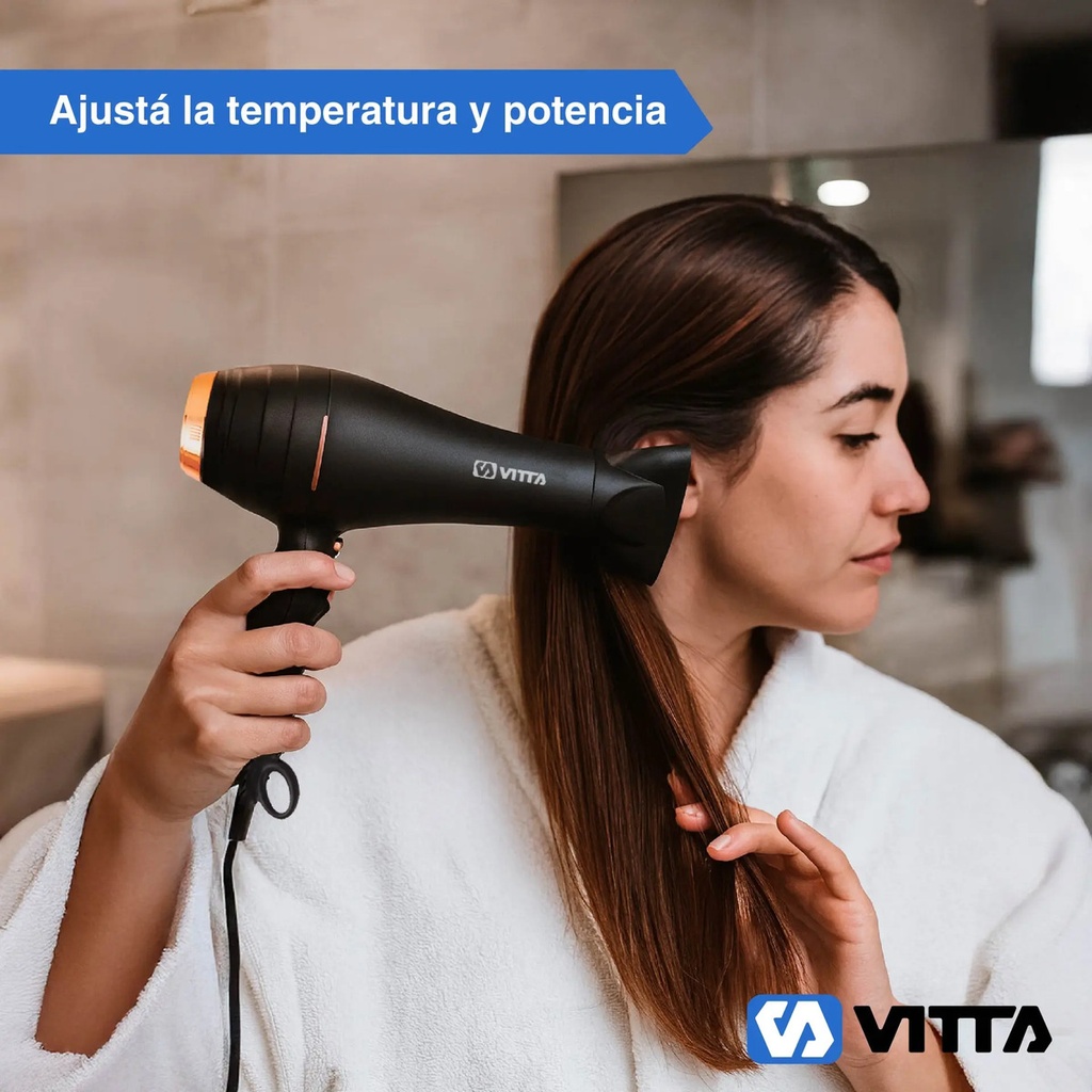 Secador De Pelo Vitta Beauty Negro Y Dorado Vit-hd2200