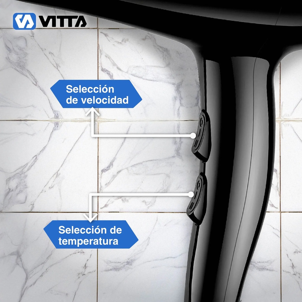 Secador De Pelo 1800w Vitta 2 Vel. 2 Niveles De Temperatura Negro