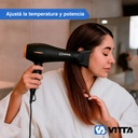 Secador De Pelo 1800w Vitta 2 Vel. 2 Niveles De Temperatura Negro