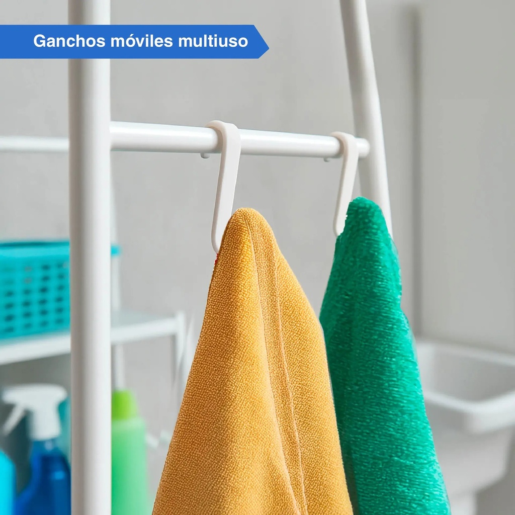 Mueble Organizador De Lavadero Vitta 3 Estantes Bastidor Blanco
