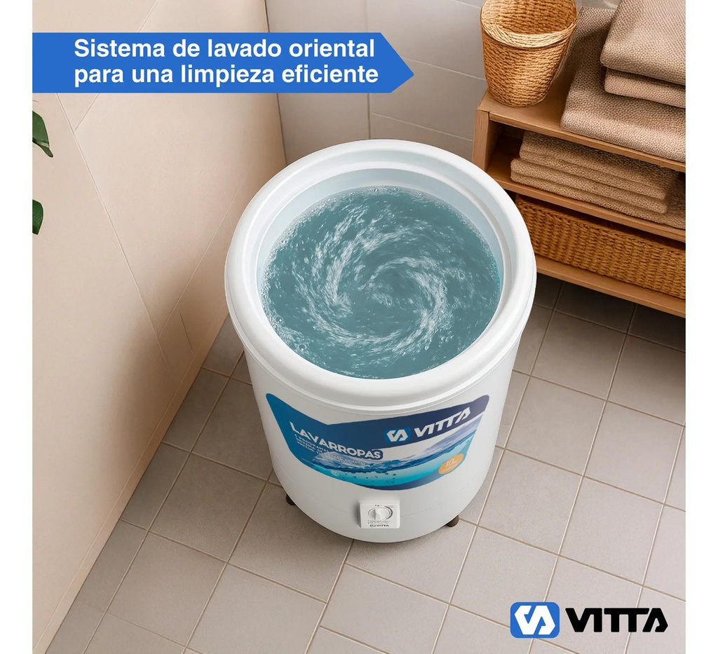 Lavarropas Semiautomático Superior 10 Kg 6 Programas Vitta Blanco