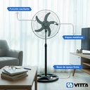 Ventilador Vitta 18  5 Aspas De Pie 90w 1 En 1 1.50m 45.72 Cm 50 Gris Azul Metal 3