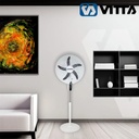 Ventilador De Pie - 20 P Vitta 3 Velocidades Timer 95w 50 Cm 50 Blanco Negro Plástico 5