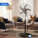 Ventilador Vitta 18  5 Aspas De Pie 90w 1 En 1 1.50m 45.72 Cm 50 Gris Azul Metal 3