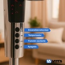 Ventilador De Pie 20 Pulgadas Vitta 3 Vel 95w Control Remoto 50 Cm 50 Cromado Negro Plástico 5