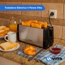 Tostadora 1400w Metal 4 Panes 6 Niveles - Vitta Plateado