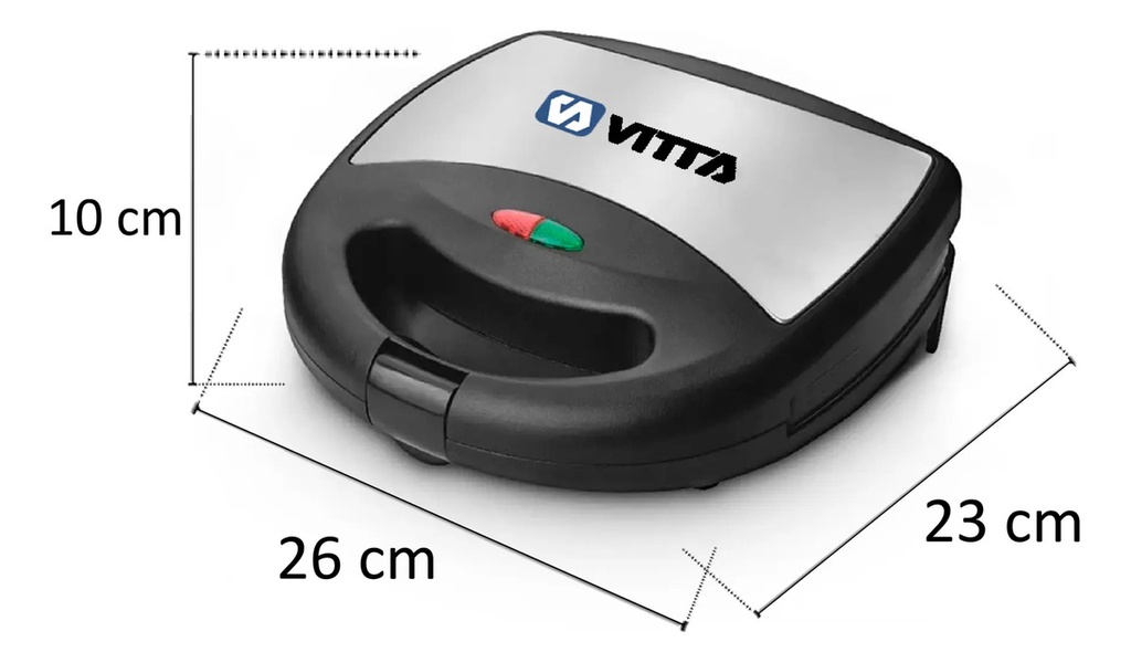 Sandwichera Waflera Grill Tostadora Electrica 3 En 1 Vitta Negro