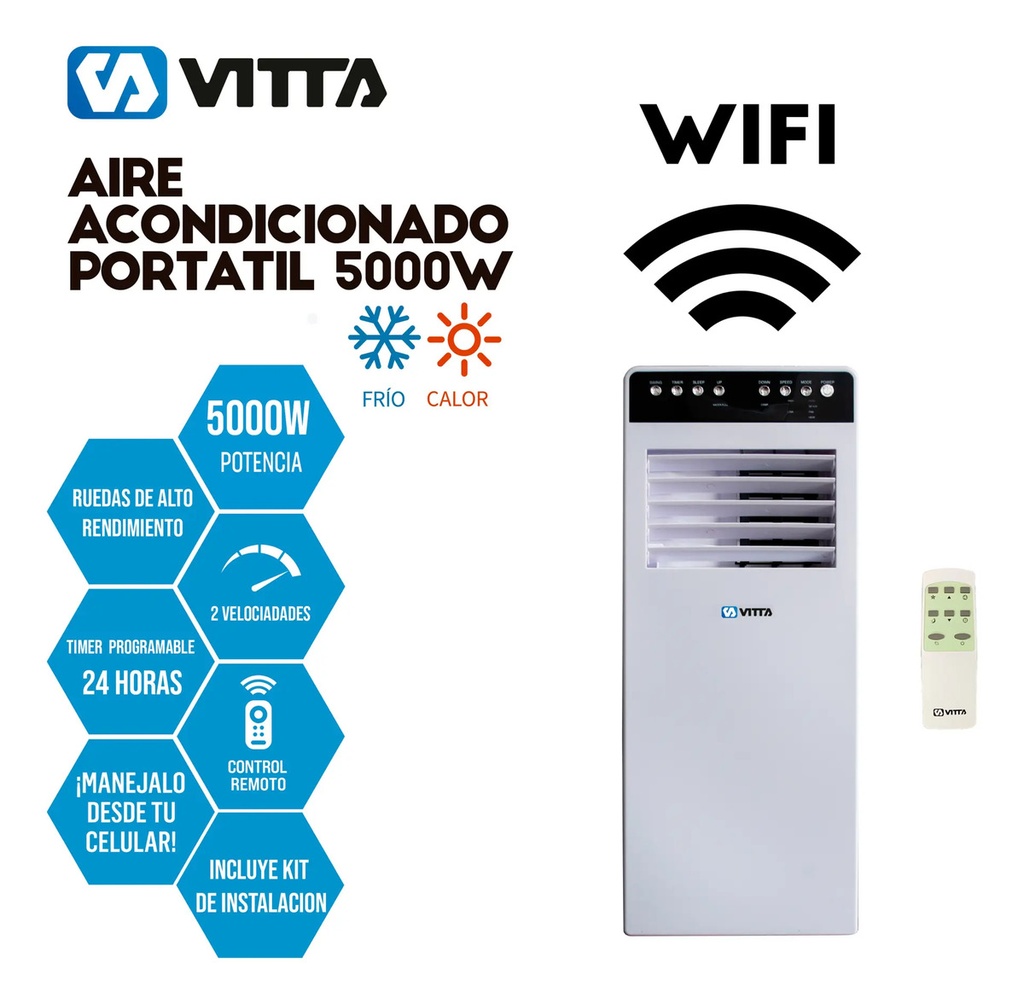 Aire Acondicionado Portatil Vitta Home - 5000w Frio/calor Blanco