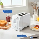 Tostadoras Electricas 2 Panes Vitta 6 Niveles 800w - Blanca Blanco