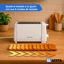 Tostadoras Electricas 2 Panes Vitta 6 Niveles 800w - Blanca Blanco
