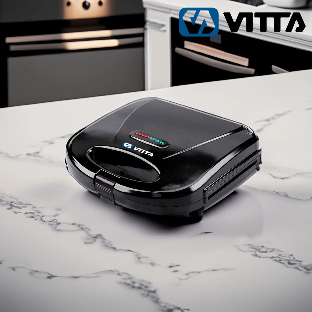 Sandwichera Negra Tostadora Antiadherente 700w Vitta Negro