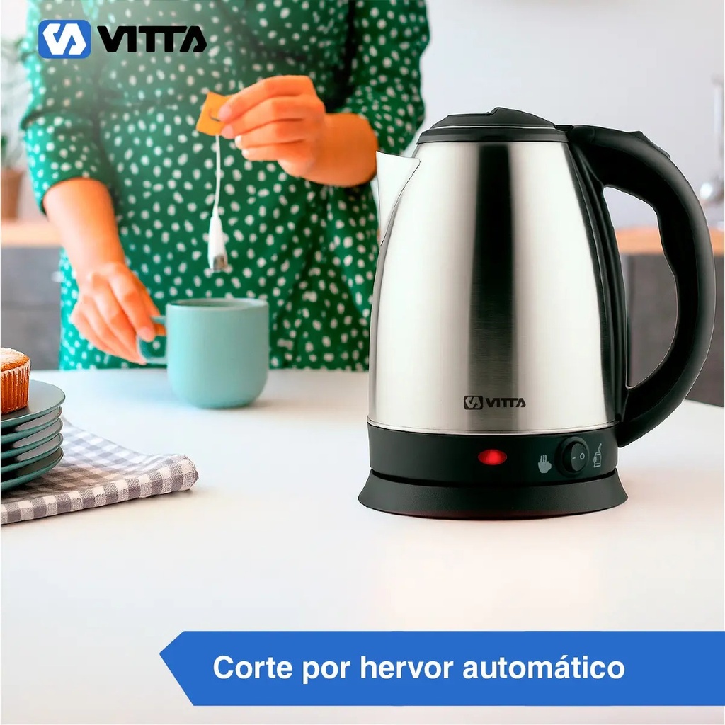 Jarra Pava Eléctrica Corte Mate Vitta 1.8l 1500w Gris