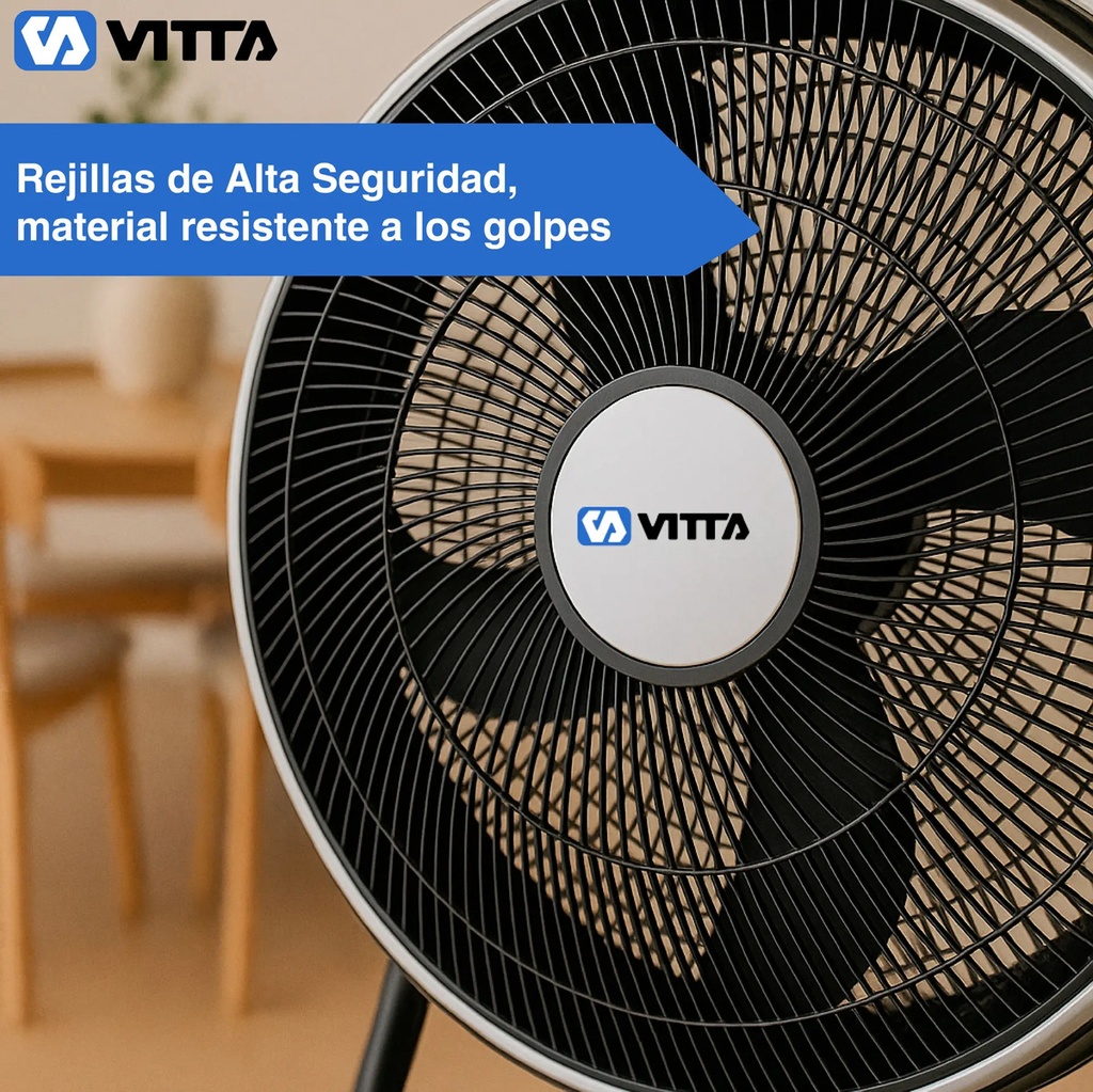 Combo X2 Ventilador Turbo De 20  90w Vitta 5 Aspas Plasticas 50.8 Cm Negro Plástico 5