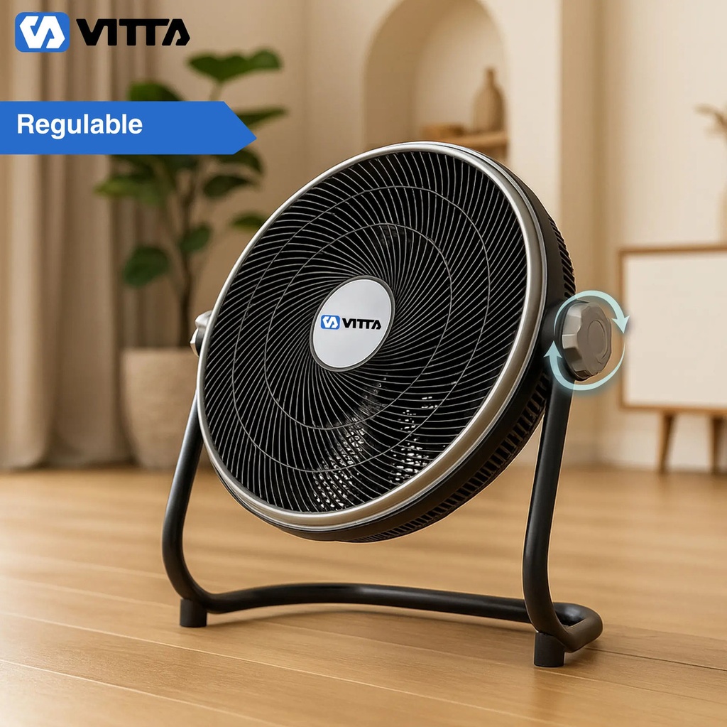 Combo X2 Ventilador Turbo De 20  90w Vitta 5 Aspas Plasticas 50.8 Cm Negro Plástico 5