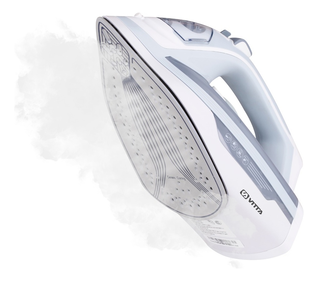 Plancha A Vapor Vitta Base Antiadherente 2200w Con Rociador Celeste