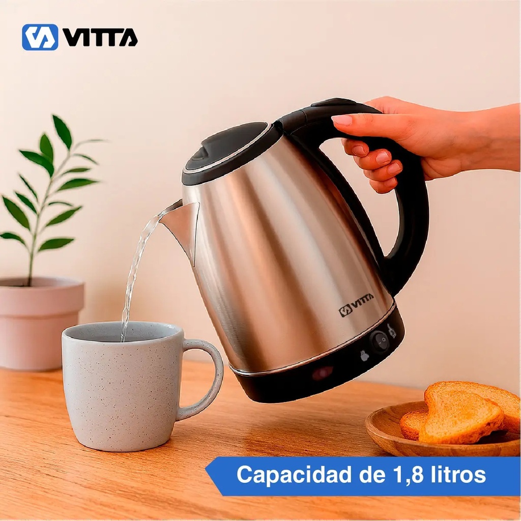 Jarra Pava Eléctrica Corte Mate Vitta 1.8l 1500w Gris