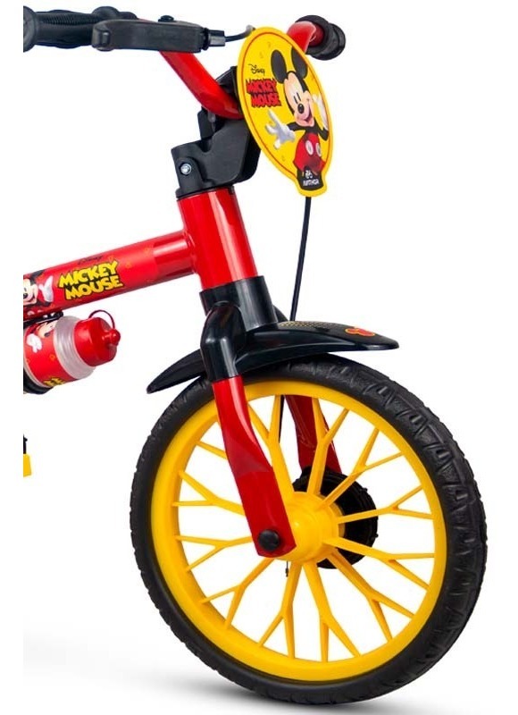 Bicicleta Infantil Aro 12 Mickey Nathor Color Rojo