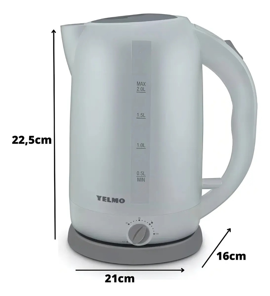 Pava Eléctrica Yelmo Pe-3901 Desayuno Celeste 2l Lh