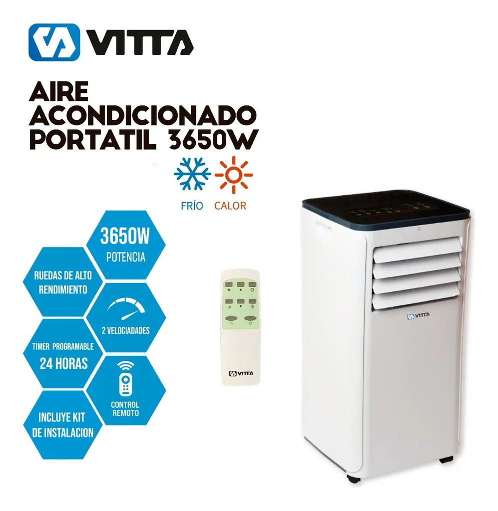 Aire Acondicionado Portátil 3650w Vitta - Frio Calor Blanco Blanco