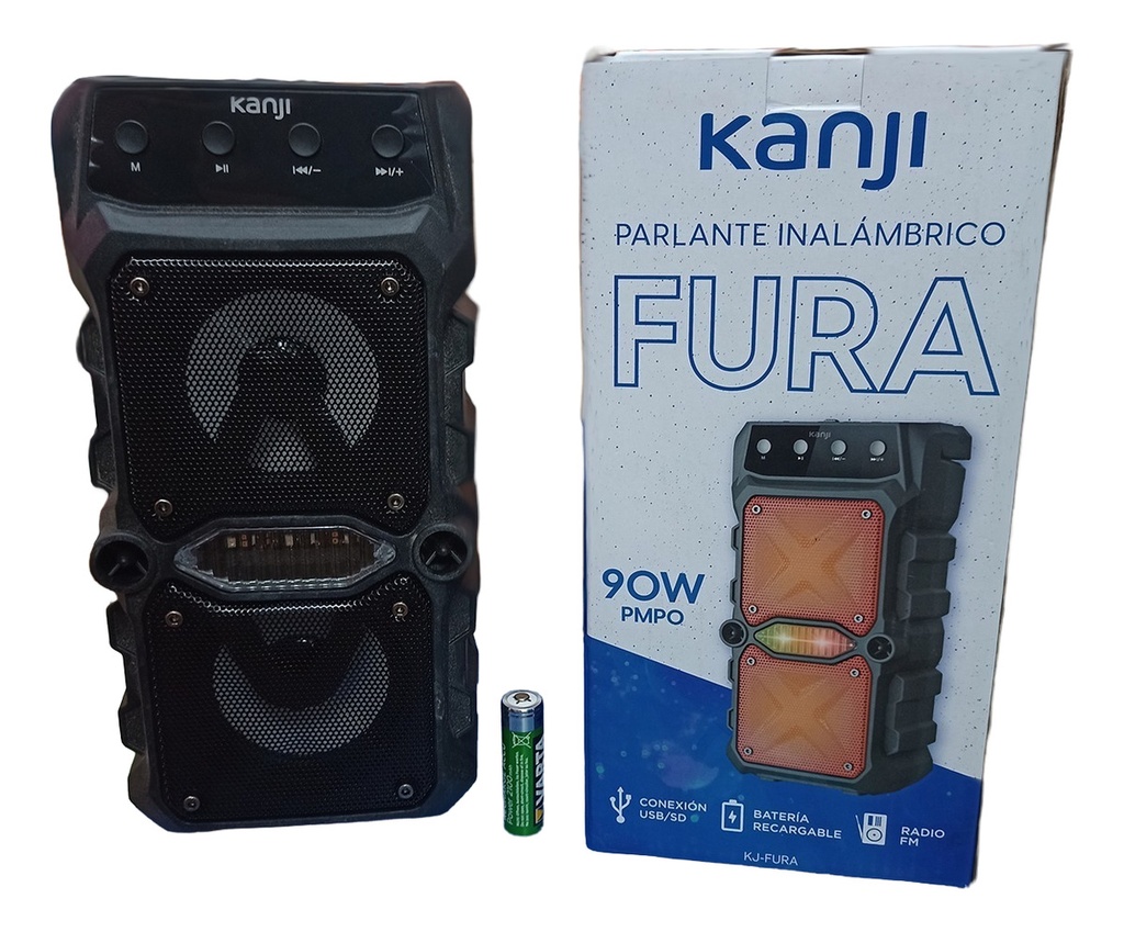 Parlante Kanji Fura Inalámbrico Portátil Con Radio Bluetooth