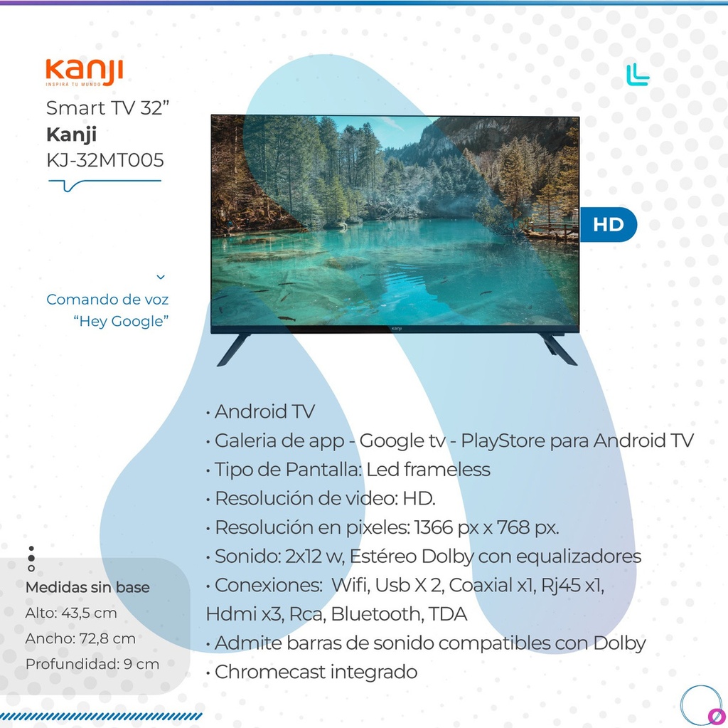 Smart Tv Kanji Kj-32mt005 Led Hd 32 Android Tv Hey Google