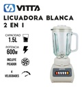 Licuadora Vitta 2 En 1 - Blanca Con Jarra De Vidrio 220v