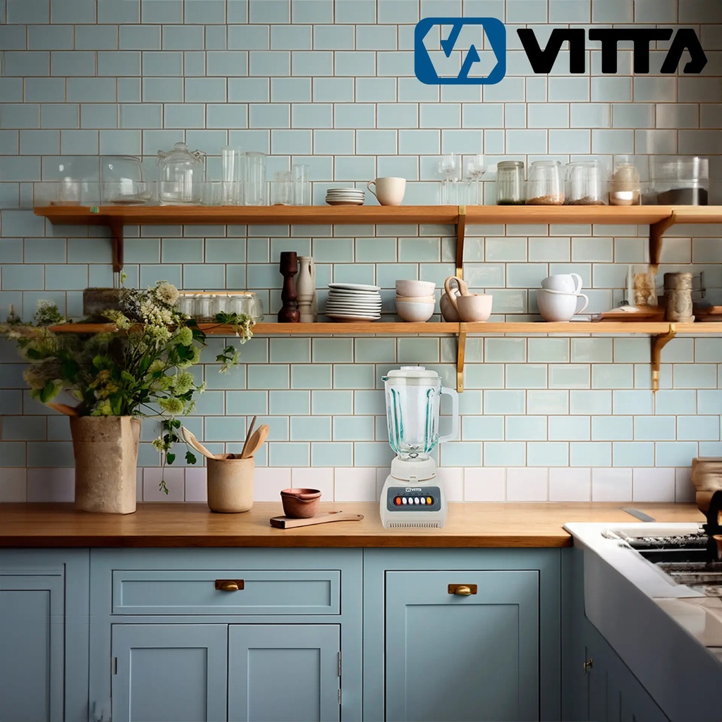 Licuadora Vitta 2 En 1 - Blanca Con Jarra De Vidrio 220v