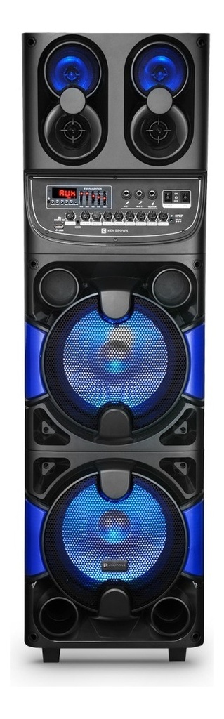 Parlante Portátil Ken Brown Boom 10 Con Bluetooth, Karaoke Y Led, Negro, 40000w Rms, 12v