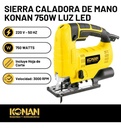Sierra Caladora De Mano Konan Kscl/750 750w Luz Led Pendular Velocidad Variable